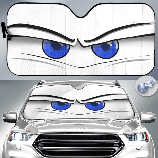 lightning mcqueen cars windshield sunshade angry eyes a4ycn