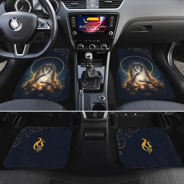 lion meditate car floor mats custom lion car accessories pl4lh