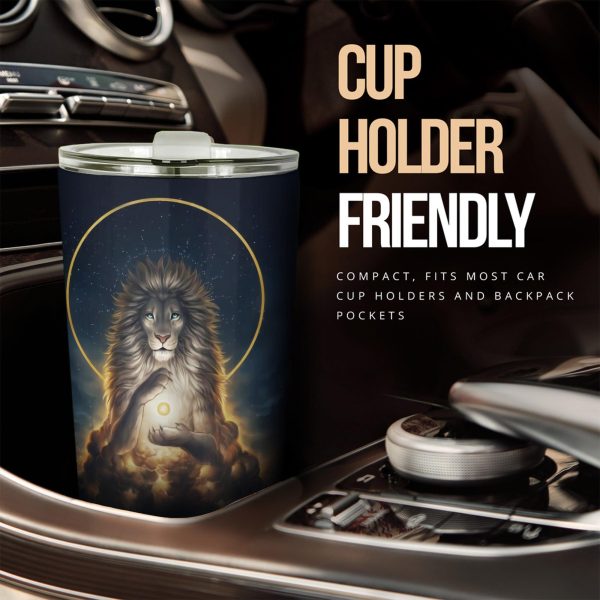 Lion Meditate Car Tumbler Cup Custom Lion Car Accessories