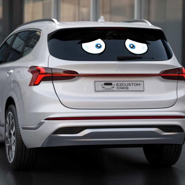 little tired cartoon eyes car sticker custom car accessories j13uo