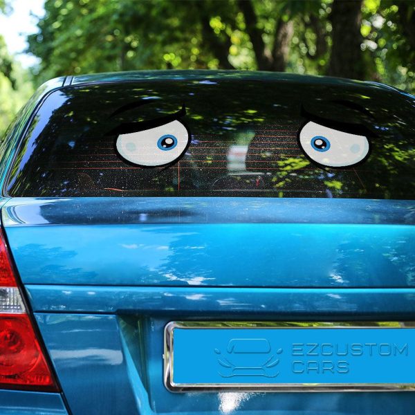 little tired cartoon eyes car sticker custom car accessories meac6