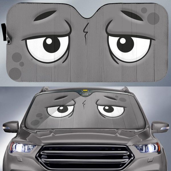 little tired cartoon eyes car windshield sun shade bzlbq