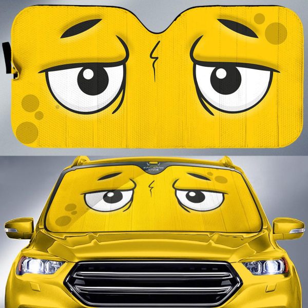 little tired cartoon eyes car windshield sun shade kobv8