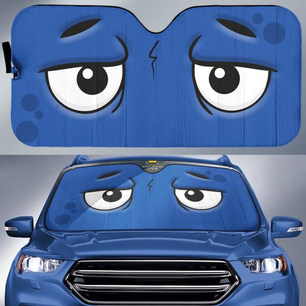 little tired cartoon eyes car windshield sun shade lmogq