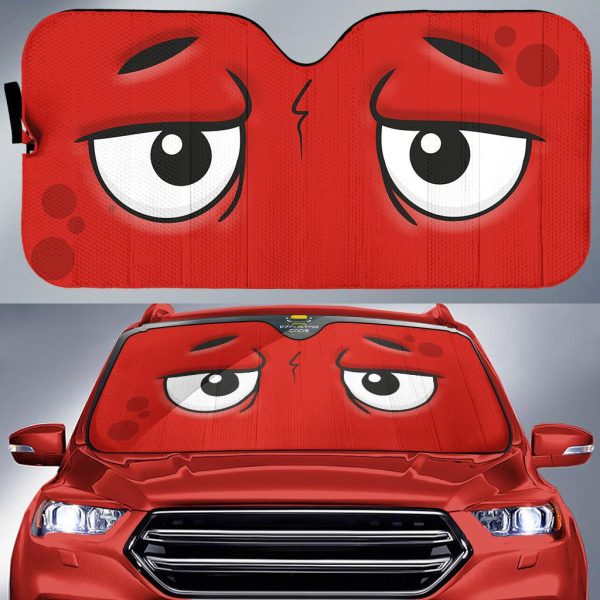 little tired cartoon eyes car windshield sun shade tqoi8