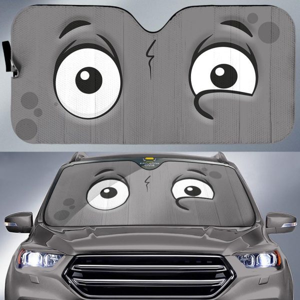 looking cartoon eyes car windshield sun shade 7ykxr
