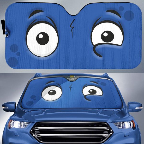 looking cartoon eyes car windshield sun shade pt5e9