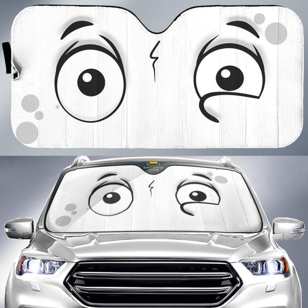 looking cartoon eyes car windshield sun shade qyymk