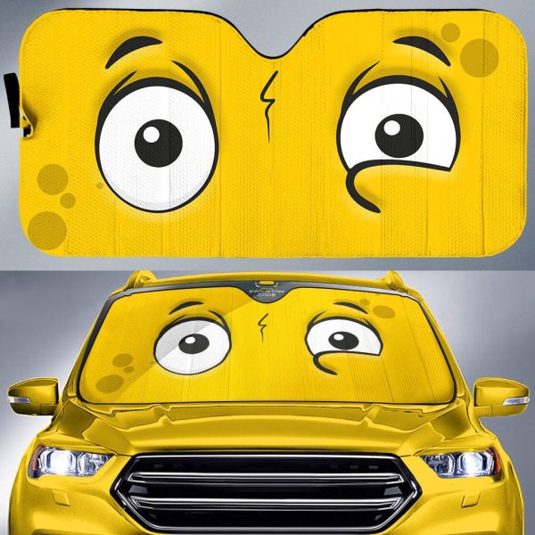 looking cartoon eyes car windshield sun shade rheer