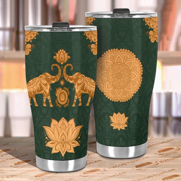 lotus x elephant car tumbler cup custom elephant car accessories alkle