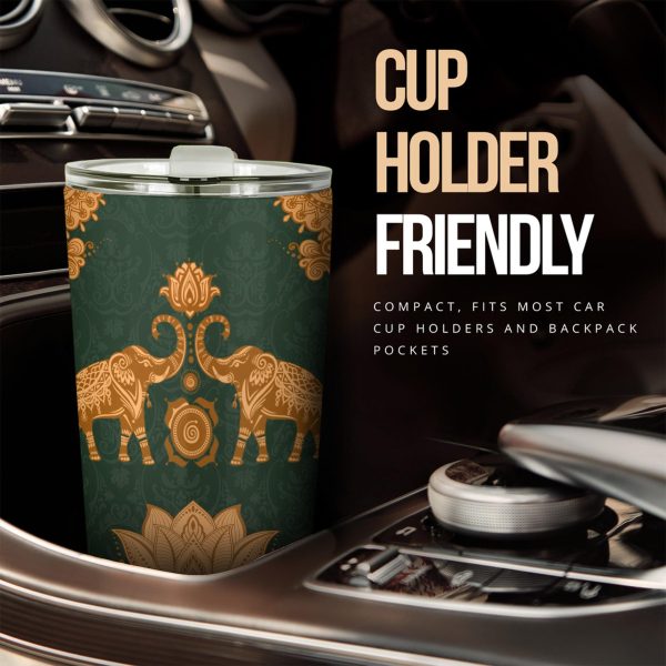 lotus x elephant car tumbler cup custom elephant car accessories gfwwo