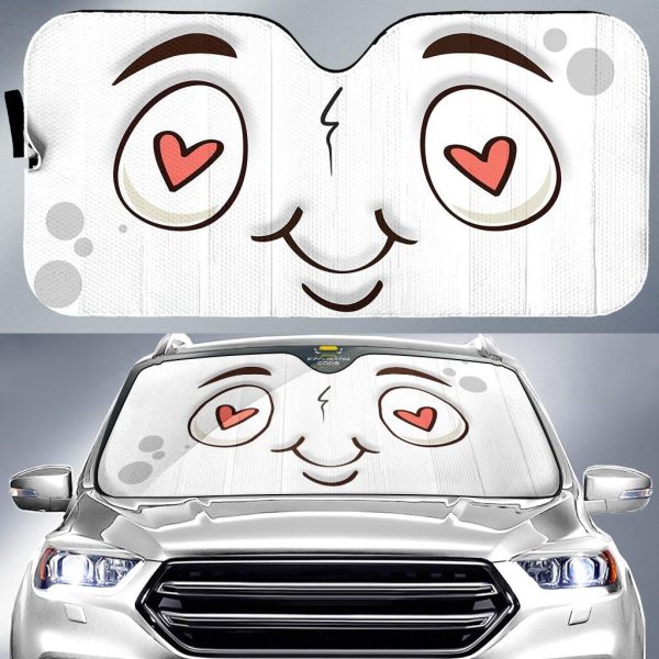 Love Cartoon Eyes Car Sun Shade Custom Car Accessories
