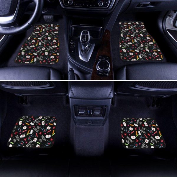 love nurse car floor mats custom black pattern print 0oyyo