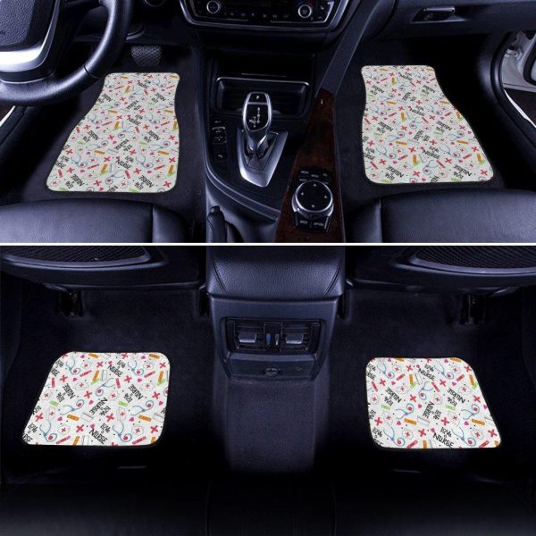 Love Nurse Car Floor Mats Custom White Pattern Print