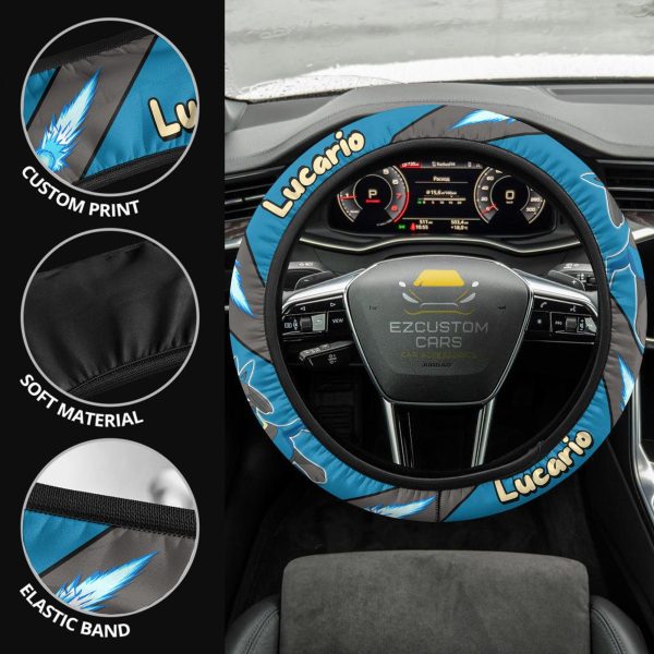 lucario pokemon anime steering wheel cover 4ww0x