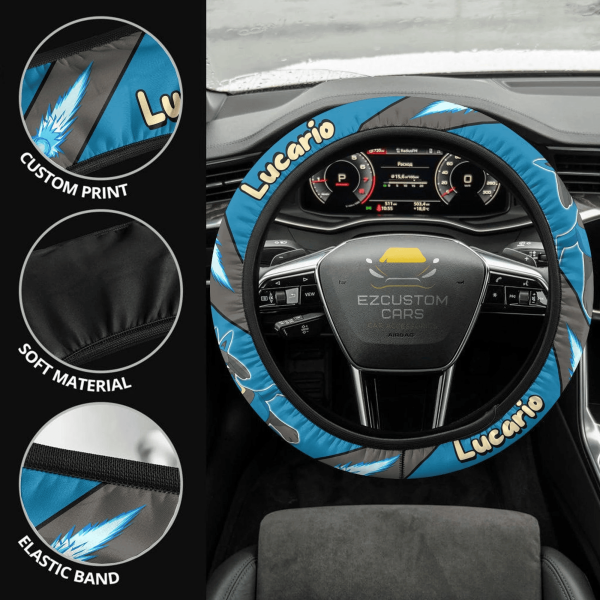 lucario pokemon anime steering wheel cover 9n5rt