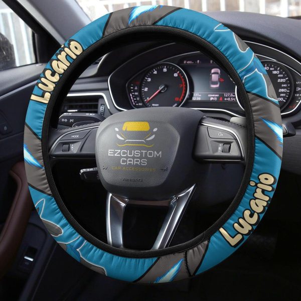 lucario pokemon anime steering wheel cover kvvsm