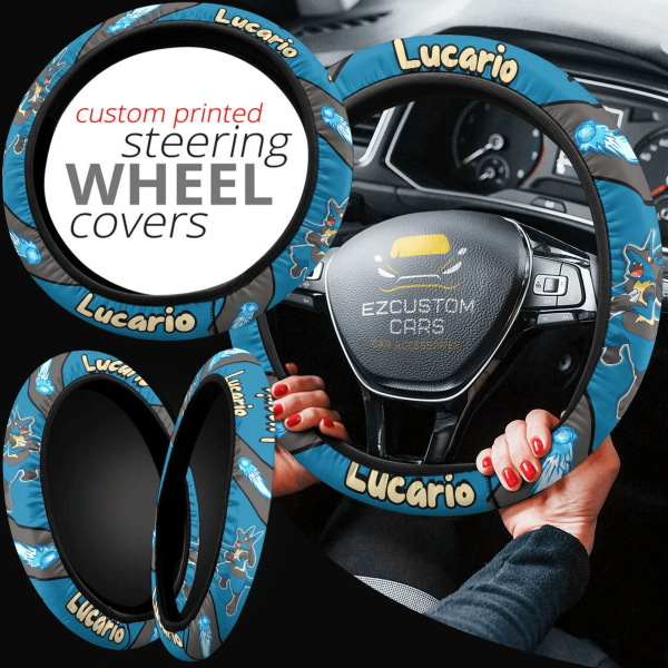 lucario pokemon anime steering wheel cover podfr