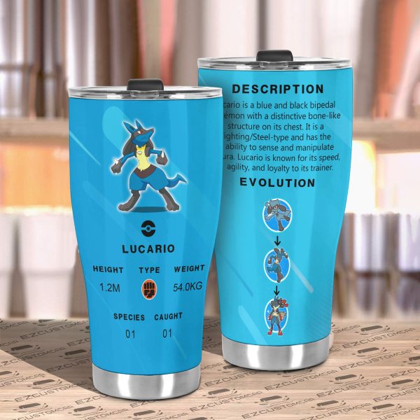 lucario travel mug gift idea for pokemon fans 1whic