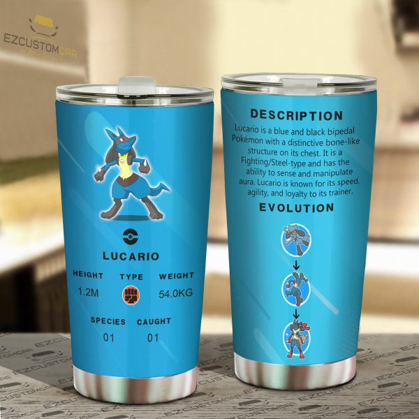lucario travel mug gift idea for pokemon fans u8d3q