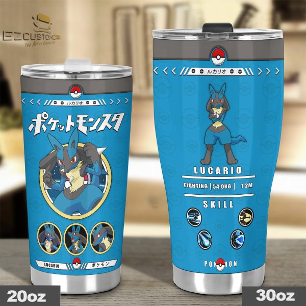 lucario travel mug ideal tumbler for your pokemon collections ocsmu