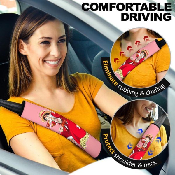Luffy Seat Belt Covers One Piece Anime Car Accessories