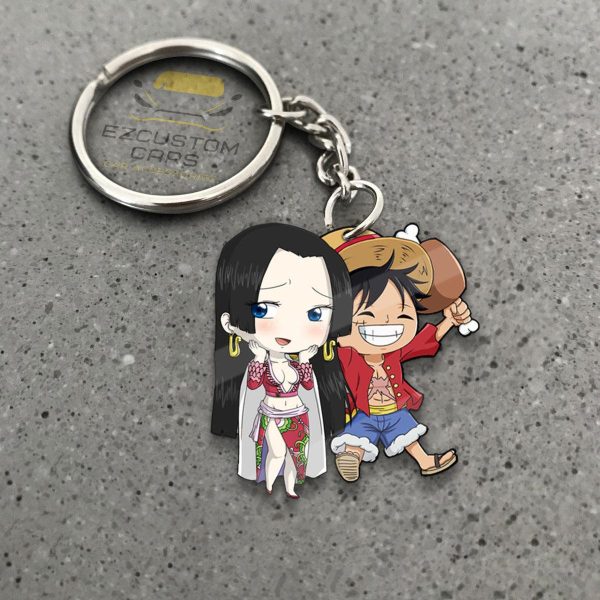 Luffy x Hancock Keychains Custom One Piece Anime Car Accessories Luffy x Hancock Keychains Custom One Piece Anime Car Accessories