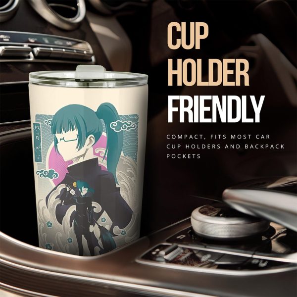 maki zenin car tumblers cup custom jujutsu kaisen car accessories 3pedx
