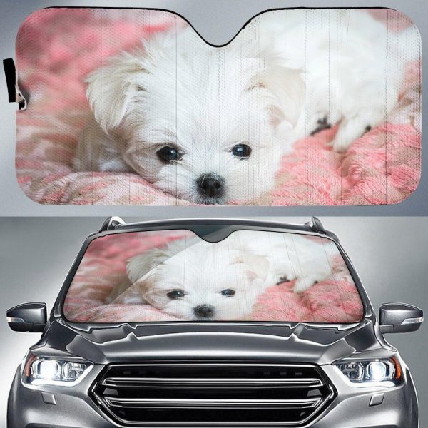 Maltese Cute Car Sun Shade