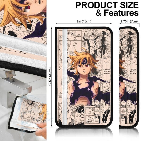 meliodas seven deadly sins seat belt covers custom anime car accessories vus6n