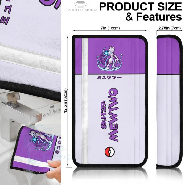 mewtwo seat belt cover custom pokemon car accessories uurdo