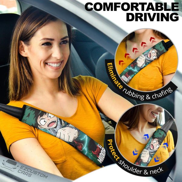 Midoriya Izuku Seat Belt Covers Custom My Hero Academia Anime Car Accessories