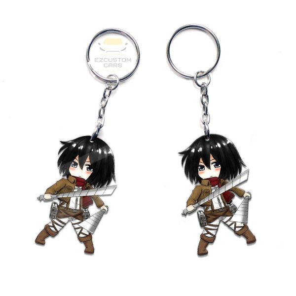 mikasa ackerman keychains attack on titan y9a4t