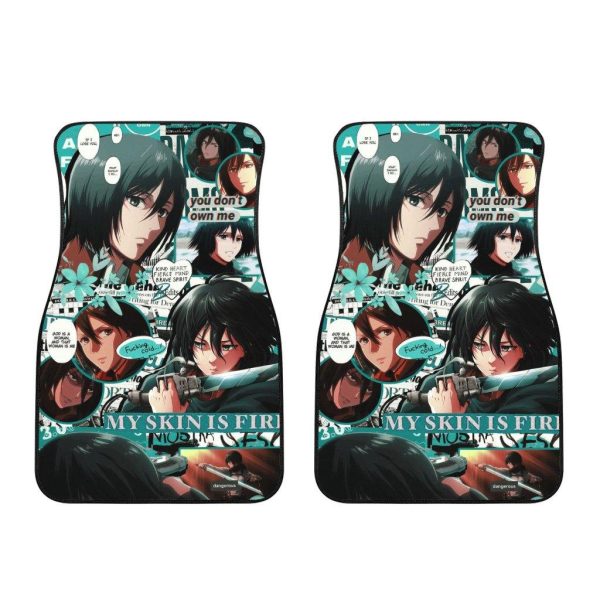 mikasa attack on titan car floor mats fan gift ix5nm