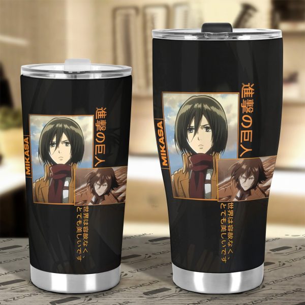 mikasa car tumbler cup attack on titan zzoue