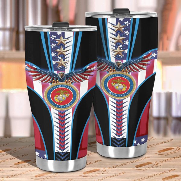 military car accessories custom car tumblers cup marine corps qteiq