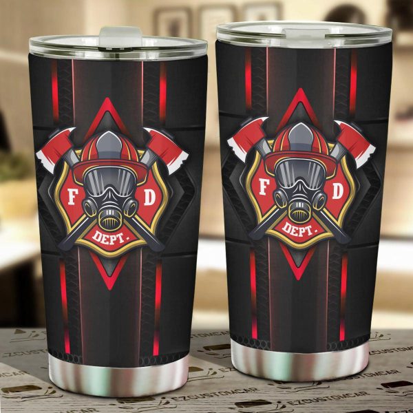 Military Car Accessories Custom Car Tumblers Cup US Firefighter