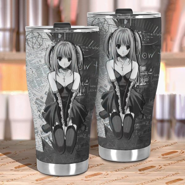 misa amane car tumbler cup cutsom death note black white anime car accessories ubebq