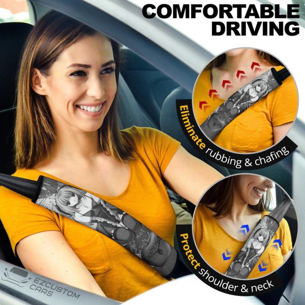 Kiyomi Takada Seat Belt Covers Custom Death Note Black White Anime Car Accessories