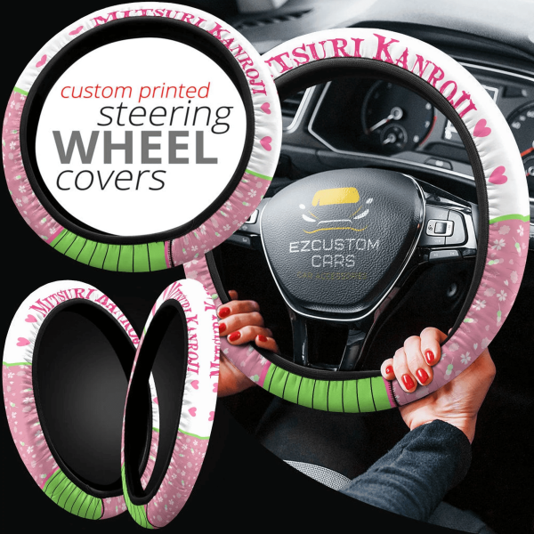 mitsuri kanroji anime steering wheel cover custom anime demon slayer car accessories f27x1
