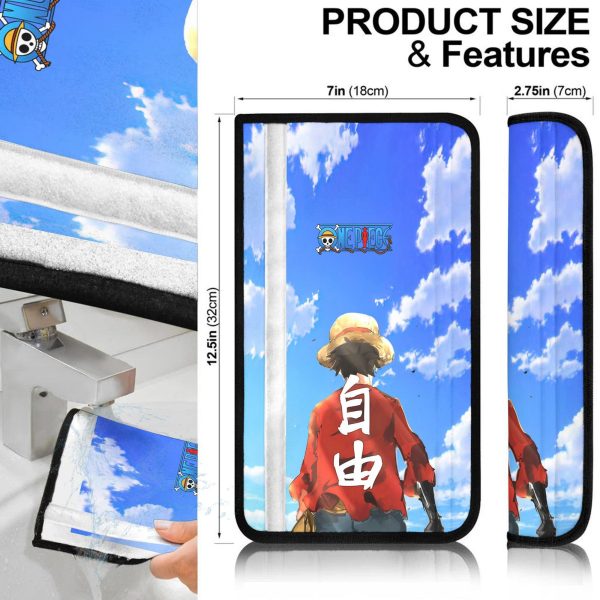 monkey d luffy seat belt covers one piece anime car accessories p2gm0