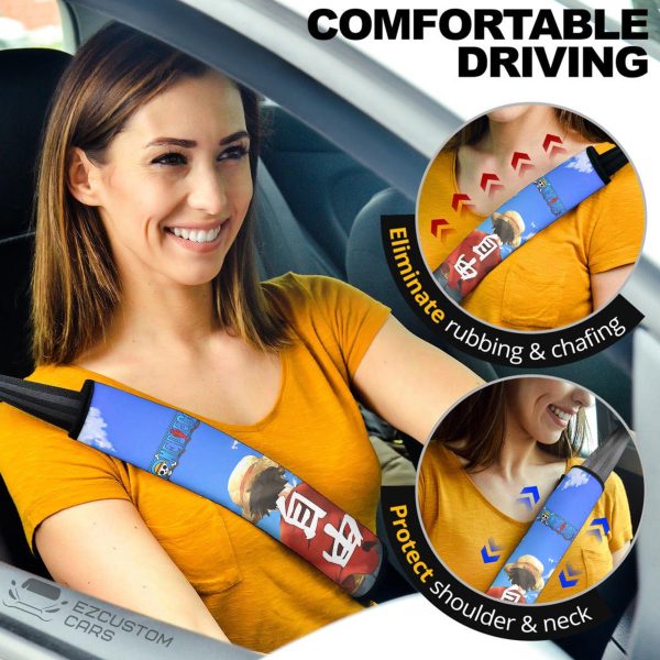 Monkey D. Luffy Seat Belt Covers One Piece Anime Car Accessories