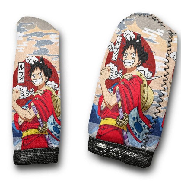 Monkey D. Luffy Shift Knobs Car Covers Set Custom One Piece Wano Arc Anime Car Accessories