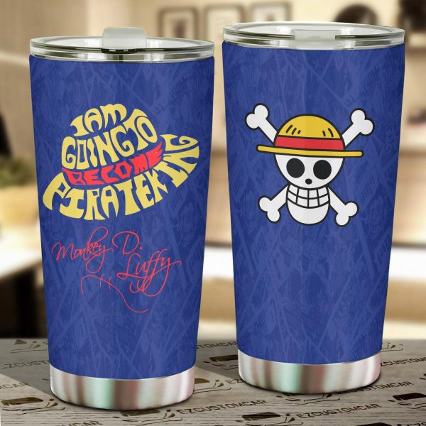 Luffy Stainless Steel Tumbler Custom One Piece Luffy Flag Car Accessories