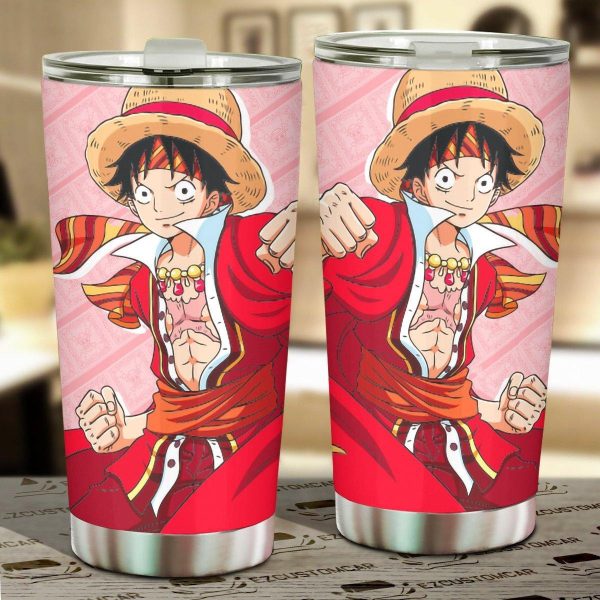 Luffy Stainless Steel Tumbler Custom One Piece Anime Car Accessories