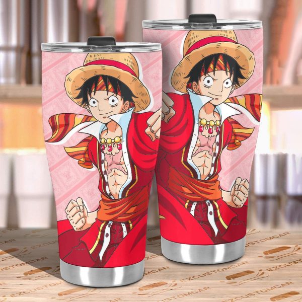 monkey d luffy stainless steel tumbler one piece anime car accessories xrb6x
