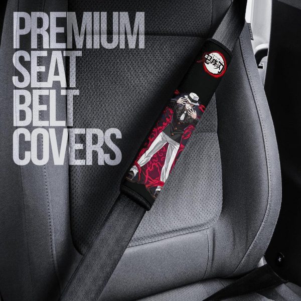 Muzan Kibutsuji Demon Slayer Seat Belt Covers Custom Anime Car Accessories