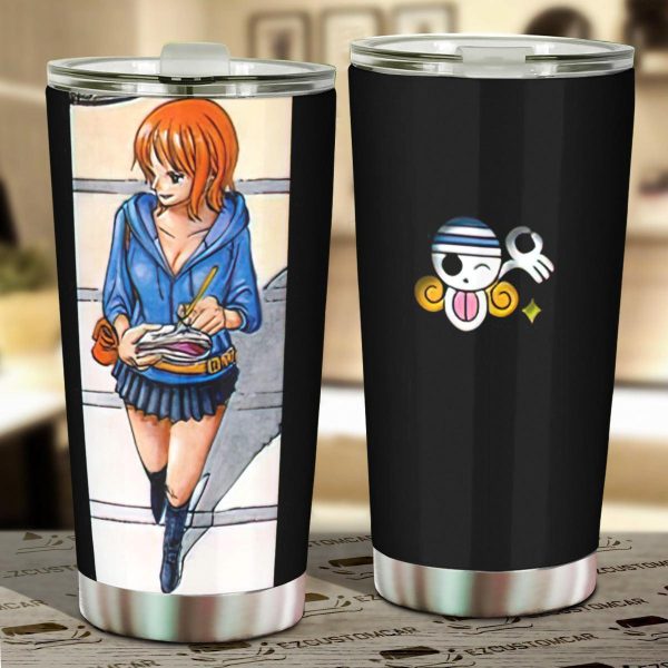 Nami Car Tumblers Cup Custom One Piece Nami Flag Car Accessories