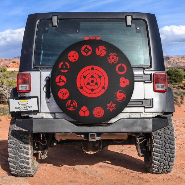 Naruto Anime Car Accessories Custom Uchiha Sharingan Eyes Spare Tire Cover