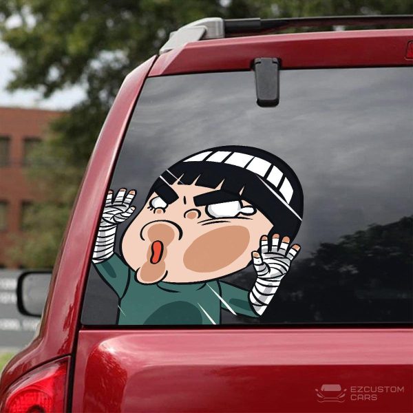 naruto car sticker rock lee funny hitting glass jfeoe